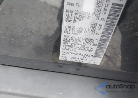 2017 Nissan Rogue Sl из США, поврежденный, VIN 5N1AT2MVXHC857428